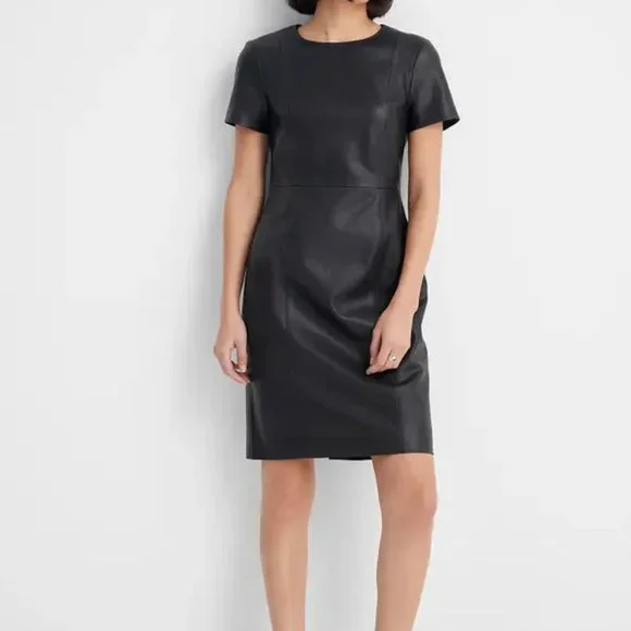 Zara Dresses Zara Trafaluc Black Faux Leather Dress S Nwt
